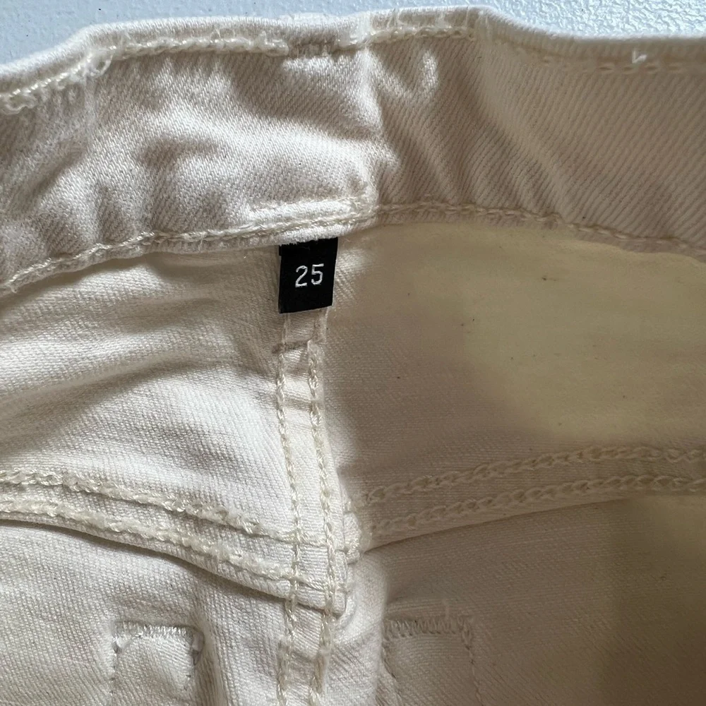 NWT Re/done off white 70s ultra high‎ rise stove pipe jeans 25 button fly
